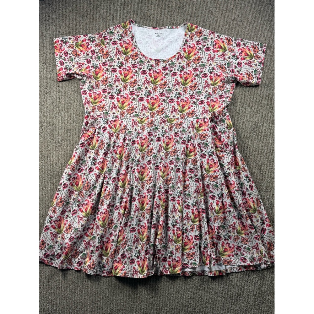 Svaha Twirl Dress Carnivorous Plants Organic Cotton Short Sleeve Womens 5XL